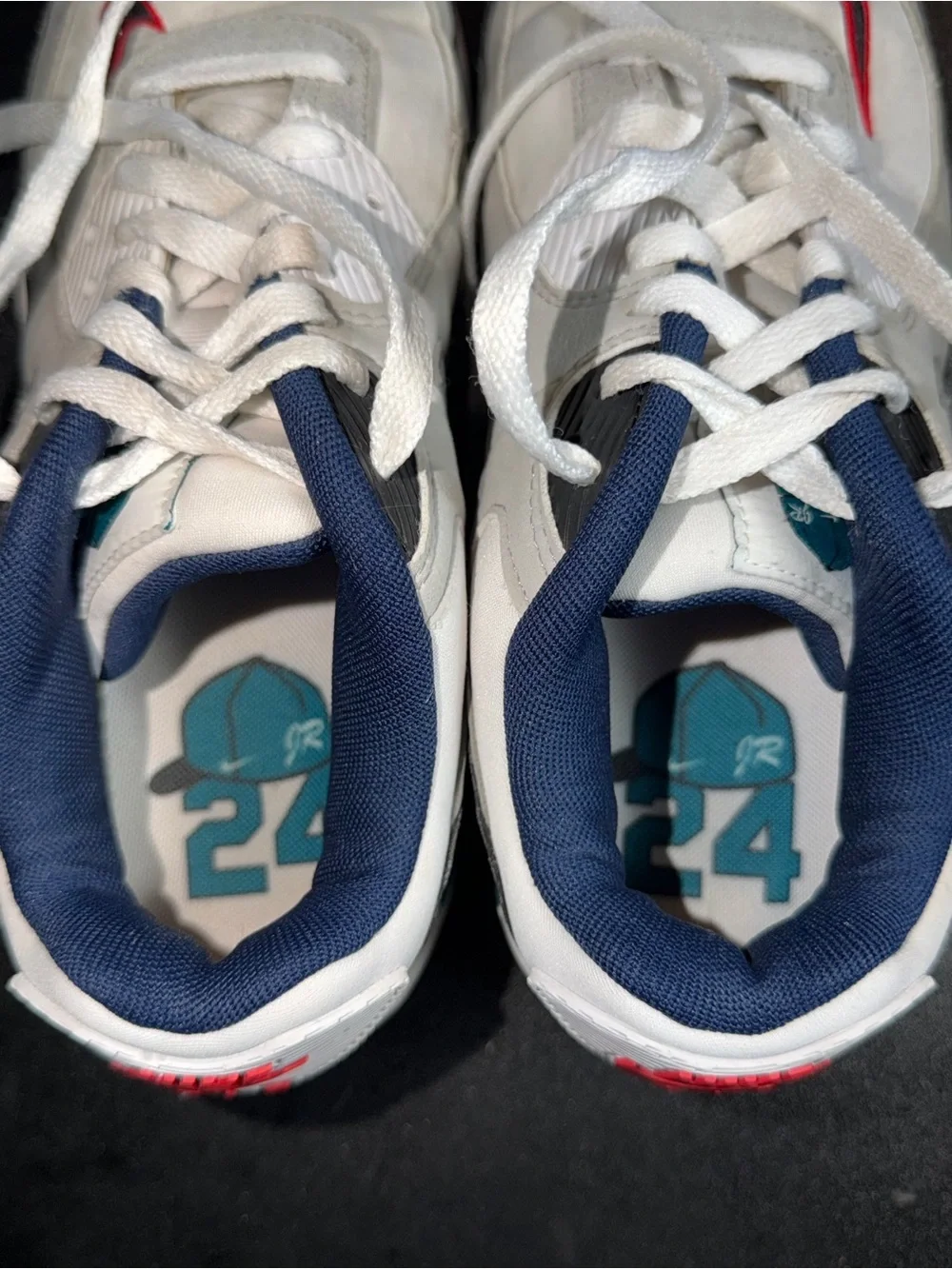 Nike Kids Sneakers in Gray with Teal & Red Accents